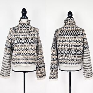 NWT Steve Madden Indie Fair Isle Mock Neck Sweater